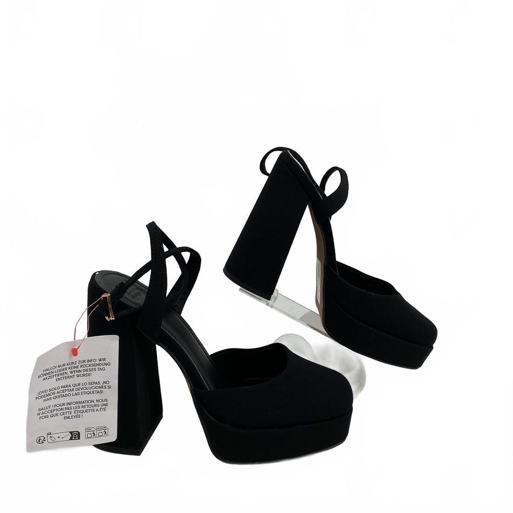 ASOS Black Platform Heel Sandals | Women’s US5 Platform Buckle Ankle Strap